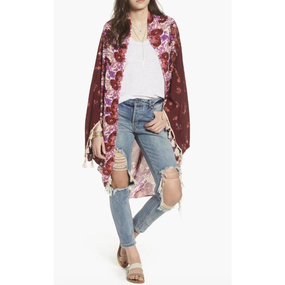 Free People Purple Intimately Floral Bali Wrapped In Blooms Shawl - Size - O/S
